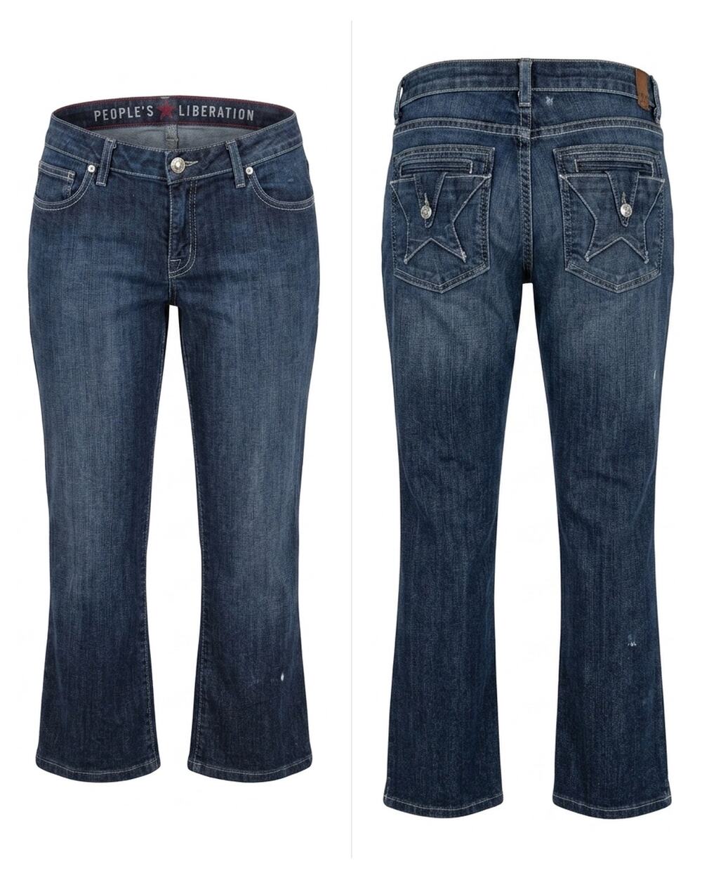 People's Liberation Bootcut Embroidered Dark Wash Jeans Women Size 30